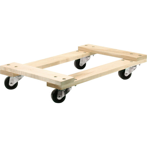 Hardwood Carts - Medium Duty, Polyolefin Wheels, 900 lb Capacity, 18" W x 24" D x 7" H - MA186