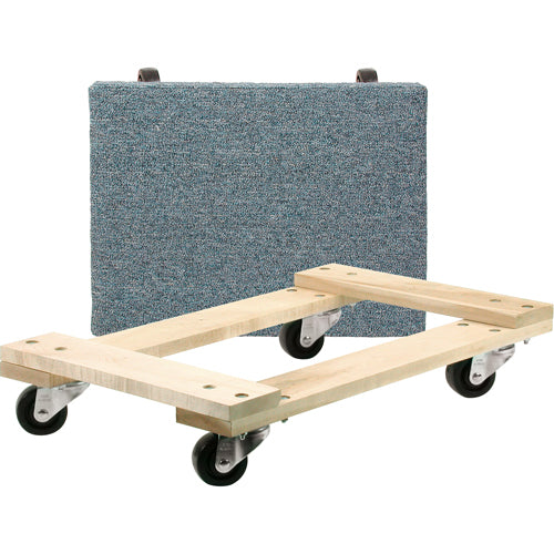 Hardwood Carts - Medium Duty, Polyolefin Wheels, 900 lb Capacity, 18" W x 24" D x 7" H - MA186