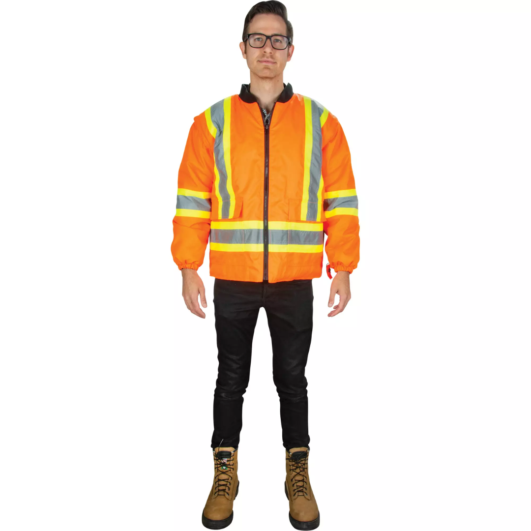 Parka d'hiver imperméable 7-en-1, Orange haute visibilité