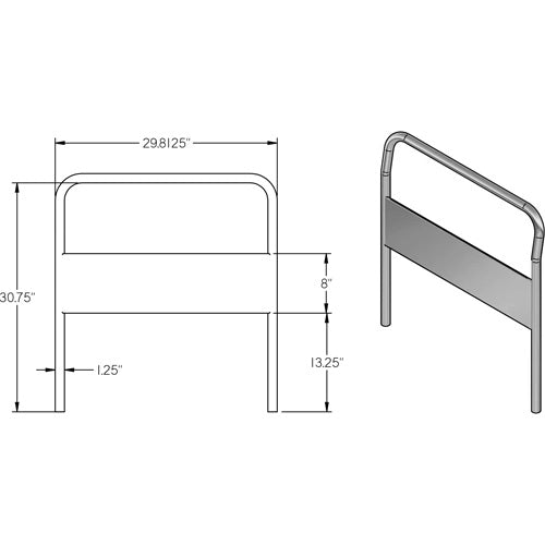 Poignée chromée de 30" pour chariot à plateforme - MB223