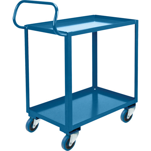 Chariot ergonomique à tablettes, 800 lb Capacité, Acier, 26" la x 37" ha x 38" p, Bordure vers le haut - MN056