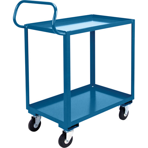 Chariot ergonomique à tablettes, 800 lb Capacité, Acier, 20" la x 37" ha x 32" p, Bordure vers le haut - ML563