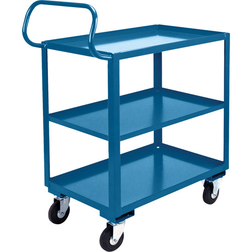Chariot ergonomique à tablettes, 800 lb Capacité, Acier, 20" la x 37" ha x 32" p, Bordure vers le haut - ML564