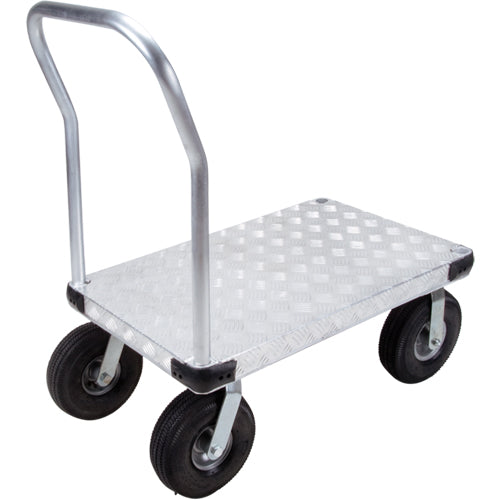 Aluminum Platform Trucks, 30" W x 60" L, 1600 lb Cap, Pneumatic Wheels - ML912