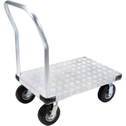 Aluminum Platform Trucks, 30" W x 60" L, 1100 lb Cap, Flat-Proof Wheels - ML918