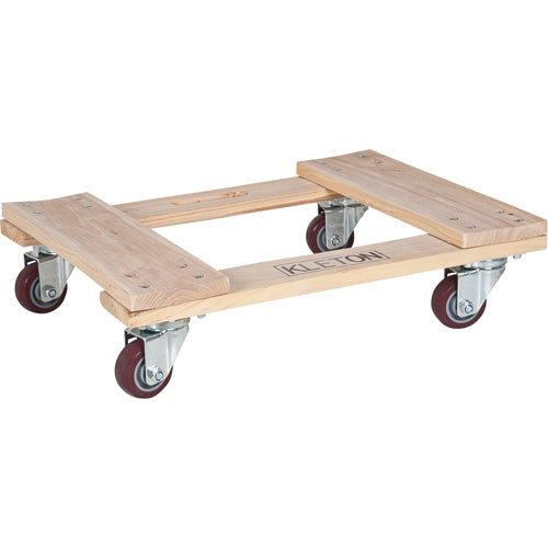 Hardwood Dolly, Polyurethane Wheels, 900 lb Capacity, 18" W x 24" D x 7" H - MN195