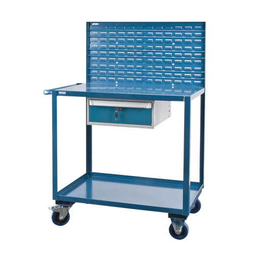 Mobile Service Carts, 2 Tiers, 24" W x 57" H x 40" D, 1200 lb Capacity - MN396