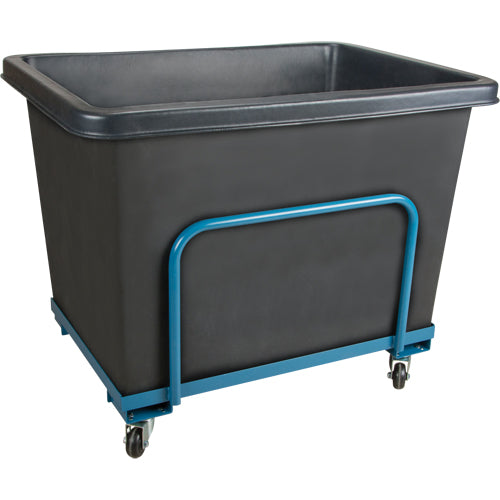 Tapered Sided Box Cart, Polyethylene, 43" L x 30" W x 33" H, 16 cu. ft. Volume, 800 lb. Capacity - MN989