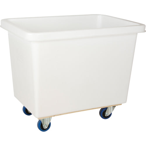 Tapered Sided Box Cart, White Polyethylene, 33" L x 20" W x 29" H, 7 cu. ft. Volume, 600 lb. Capacity - MN990