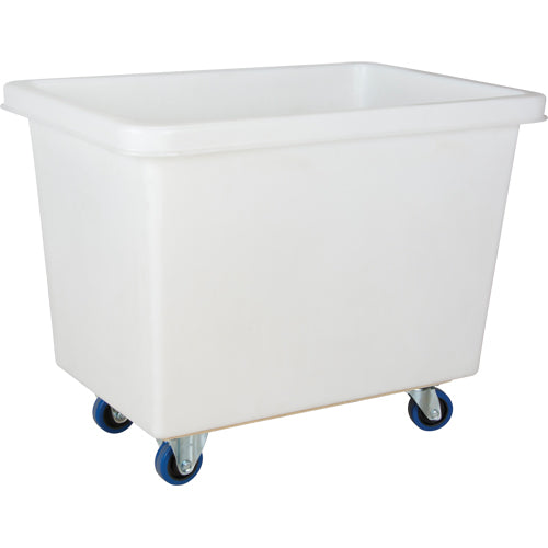 Tapered Sided Box Cart, White Polyethylene, 39" L x 27" W x 31" H, 12 cu. ft. Volume, 600 lb. Capacity - MN994
