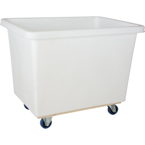 Tapered Sided Box Cart, White Polyethylene, 43" L x 30" W x 34" H, 16 cu. ft. Volume, 600 lb. Capacity - MN998