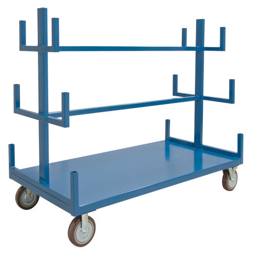 Mobile Pipe & Bar Rack, Steel, 72" W x 36" D x 60" H, 3000 lb Capacity - MO249