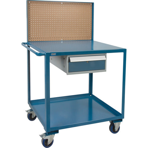 Mobile Service Cart, 2 Tiers, 24" W x 57" H x 40" D, 1200 lb Capacity - MP084