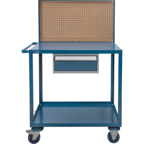 Mobile Service Cart, 2 Tiers, 24" W x 57" H x 40" D, 1200 lb Capacity - MP084