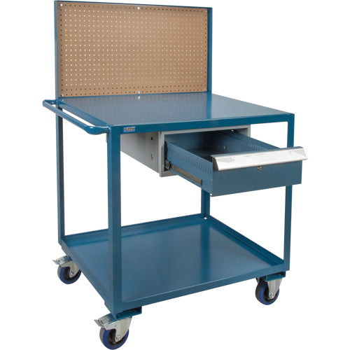 Mobile Service Cart, 2 Tiers, 24" W x 57" H x 40" D, 1200 lb Capacity - MP084