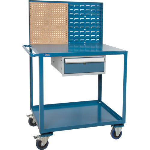 Mobile Service Cart, 2 Tiers, 24" W x 57" H x 40" D, 1200 lb Capacity - MP085