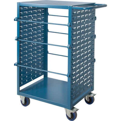 Mobile Coiled Material Cart, Steel, 6 Posts, 21" W x 48" H x 38" D, 1200 lb Capacity - MP086