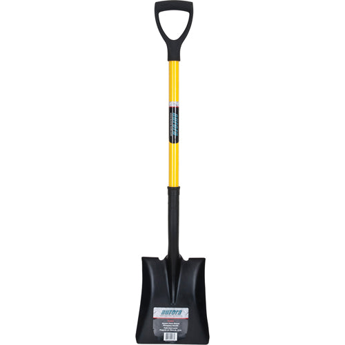 Square Shovel, Fiberglass, Hardened Steel Blade, D-Grip Handle, 32-1/2" Length - NJ094