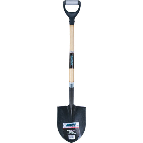 Heavy-Duty Round Shovel, Carbon Steel Blade, Hardwood, D-Grip Handle - NN235