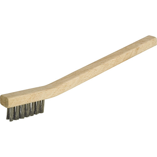 Small Industrial Cleaning Brushes, Stainless Steel, 3 x 7 Rows of Wire, 7-3/4" Length - NT615