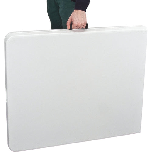 Table se pliant en deux, Rectangulaire, 72" l x 30" la, Polyéthylène, Blanc - ON601