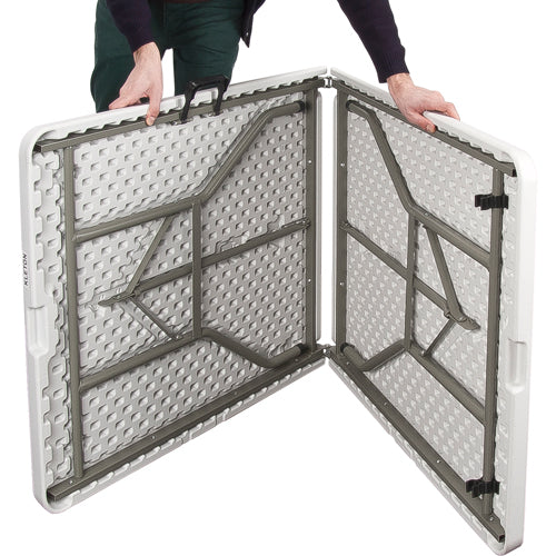 Table se pliant en deux, Rectangulaire, 72" l x 30" la, Polyéthylène, Blanc - ON601