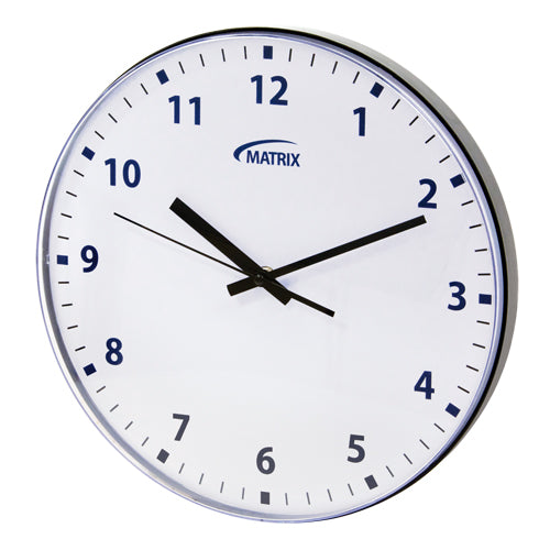 12-Hour Clock, Analog, Battery Operated, 12-3/4", Black - OP237