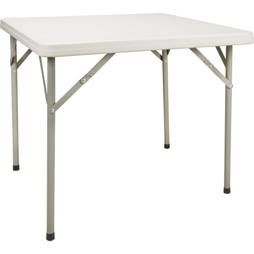 Table pliante, Carrée, 34" l x 34" la, Polyéthylène, Blanc - OQ714