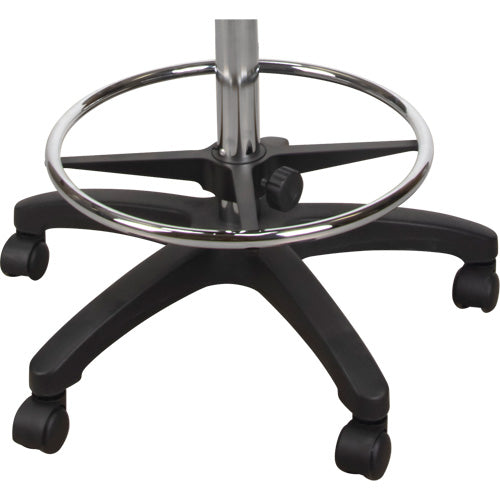 Tabouret robuste et ergonomique, Mobile, Ajustable, 39" - 48", Polyuréthane Siège, Noir - OR330
