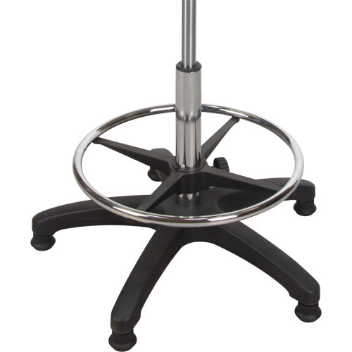 Tabouret ergonomique robuste avec accoudoirs réglables, Stationnaire, Ajustable, 39" - 48", Polyuréthane Siège, Noir - OR333