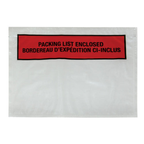 Pochette pour bordereau d'expédition, 7" lo x 5-1/2" la, Style Insertion par l'arrière - PF882