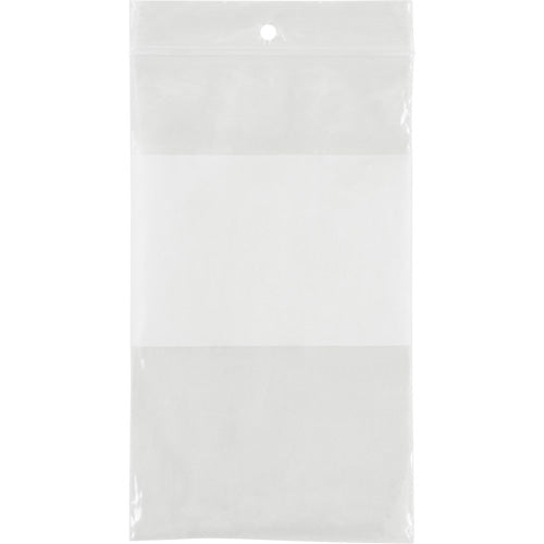 Sacs en poly avec espace inscriptible blanc, Refermable, 5" x 3", 2 mils - PF918