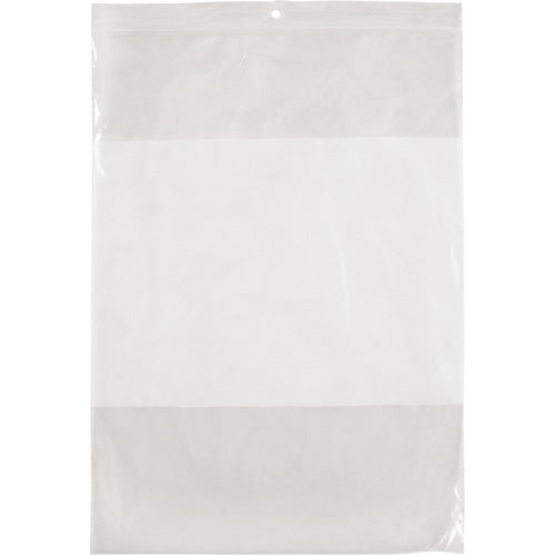 Sacs en poly avec espace inscriptible blanc, Refermable, 12" x 9", 2 mils - PF951