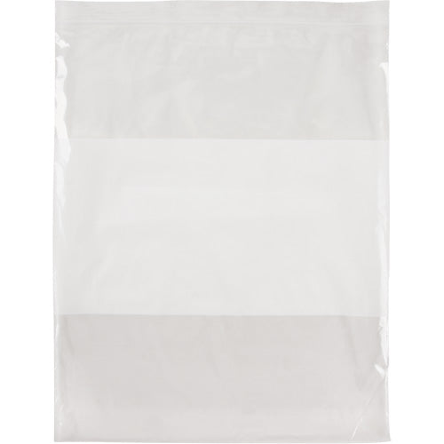 Sacs en poly avec espace inscriptible blanc, Refermable, 15" x 12", 2 mils - PF963