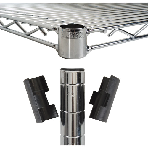 Manchons fendus pour étagère en treillis chromaté - RL054