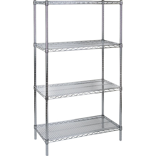Étagère en treillis chromaté à usage standard, Tiers 4, 36" la x 63" h x 18" p - RN531