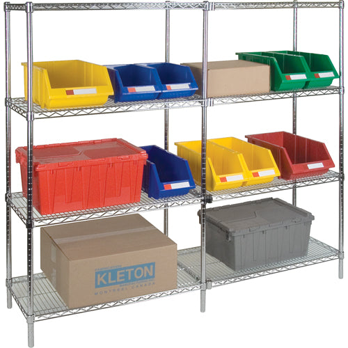 Étagères robustes en treillis chromaté, Ensemble Ajout, Tiers 4, 36" la x 63" h x 18" p - RL060
