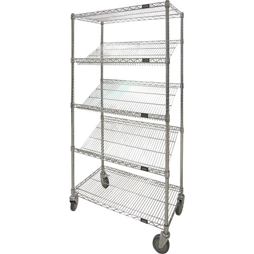 Chariot à tablettes inclinées, Tiers 5, 24" la x 69" h x 48" p - RN597