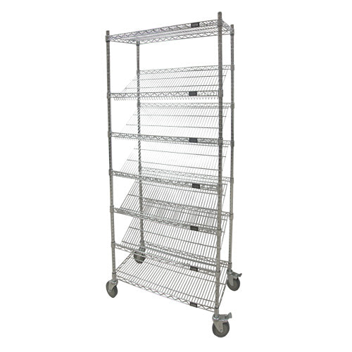 Chariot à tablettes inclinées, Tiers 7, 24" la x 80" h x 48" p - RN600