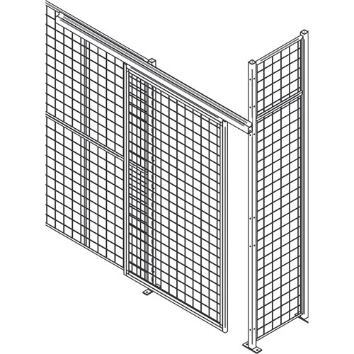Porte à glissière standard pour cloison en treillis métallique, 4' la x 8' h - RN625