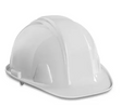 Casque de chantier ajustable blanc approuvé CSA pour protection professionnelle sur chantier.
