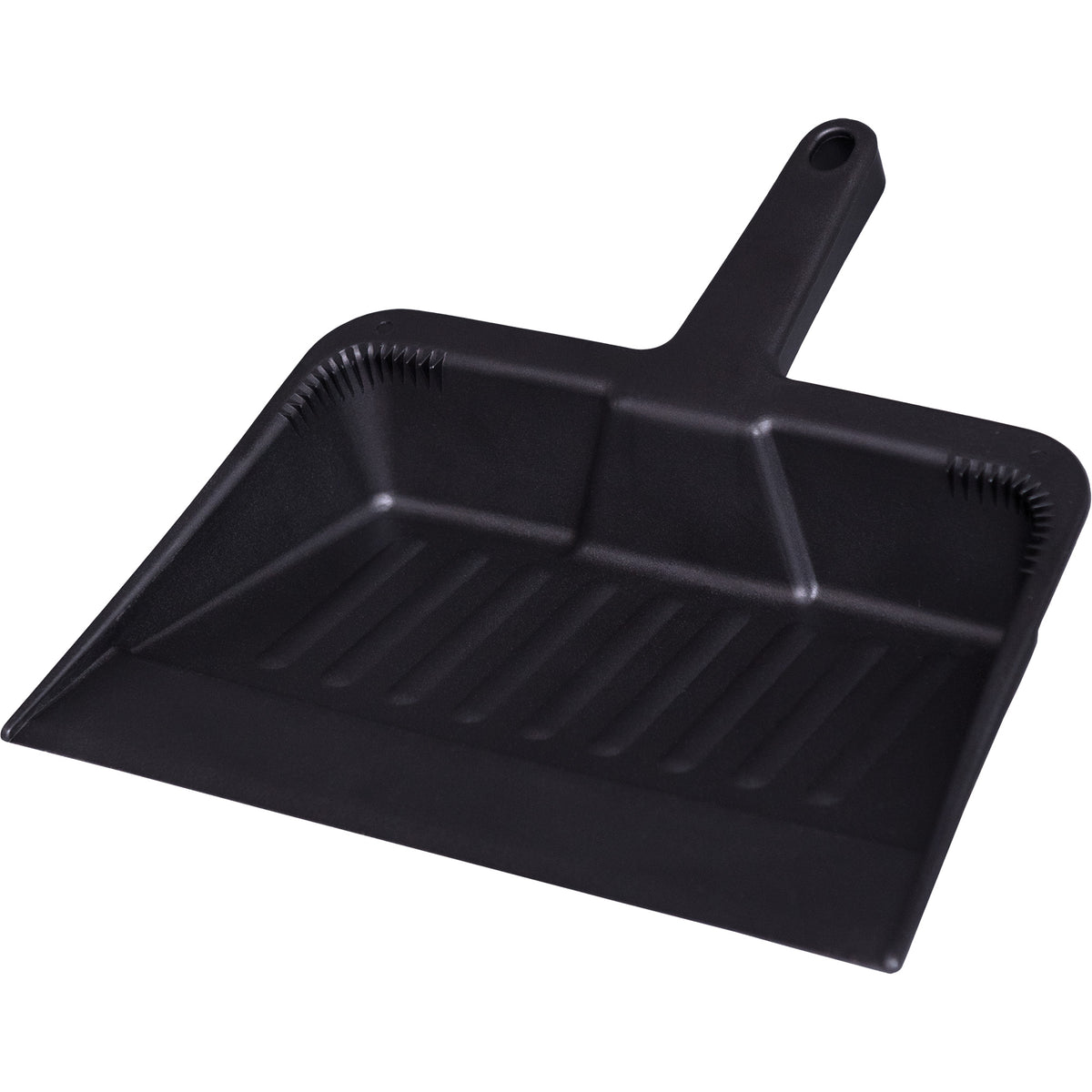 Pelle à poussière noire en plastique avec poignée