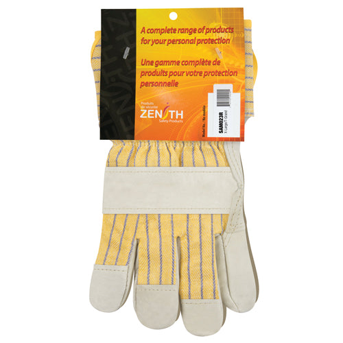 Gants d'ajusteur doublés pour l'hiver à paume renforcée, T-Grand, Paume en Cuir fleur de vache, Doublure en Molleton de coton - SAM023R