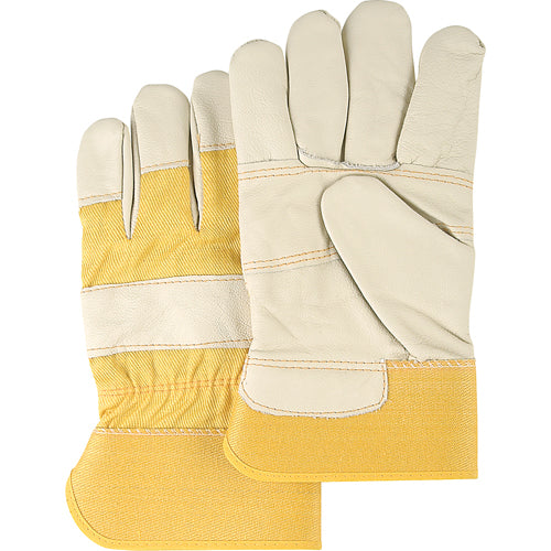 Furniture Leather Gloves, Large, Cowhide Palm, Cotton Lining - SAN270R