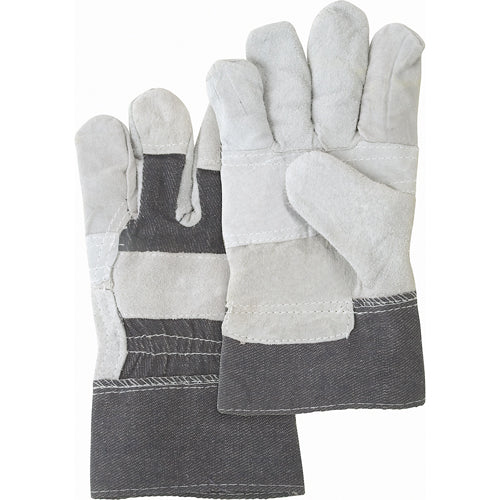 Gants d'ajusteur à paume renforcée d'usage standard, Grand, Paume en Cuir de vache refendu, Doublure en Coton - SAN636