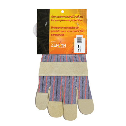 Gants d'ajusteur à confort supérieur, Grand, Paume en Cuir de porc refendu, Doublure en Coton - SAO156R
