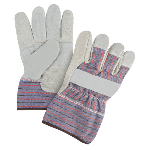 Gants d'ajusteur à paume renforcée de première qualité, Grand, Paume en Cuir de vache refendu, Doublure en Coton - SAP225R