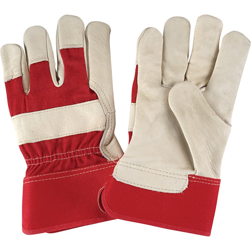 Gants d'ajusteur à paume sèche de première qualité, Grand, Paume en Cuir fleur de vache, Doublure en Coton - SAP233