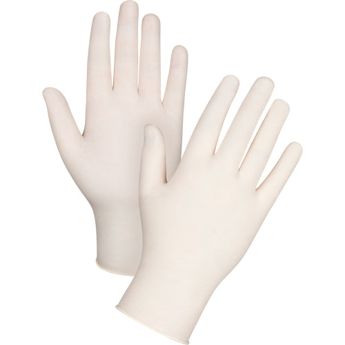 Gants d'examen de première qualité pour peau sensible en latex, 4 mils, sans poudre, naturel