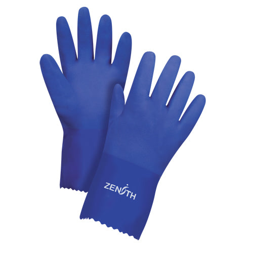 Ultra flexible PVC gloves with interlock lining, 12" length, 45 mils thickness